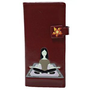 Shagwear Wallet, Yoga Girl, Large, Dark Red, NWT